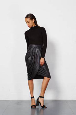 Ingenue Edel Faux Leather Skirt