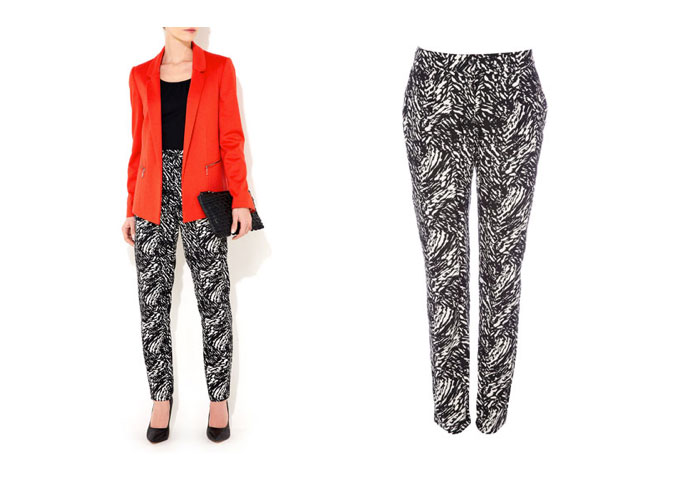 Black Animal Print Trouser
