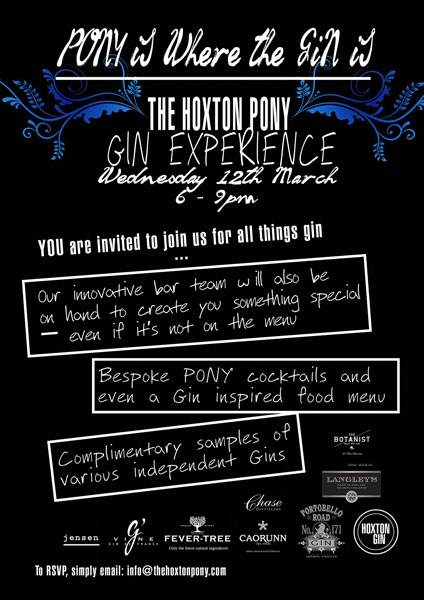 Hoxton Pony Gin Experience 