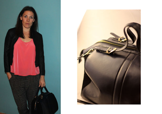 Zara Leather Bowling Bag